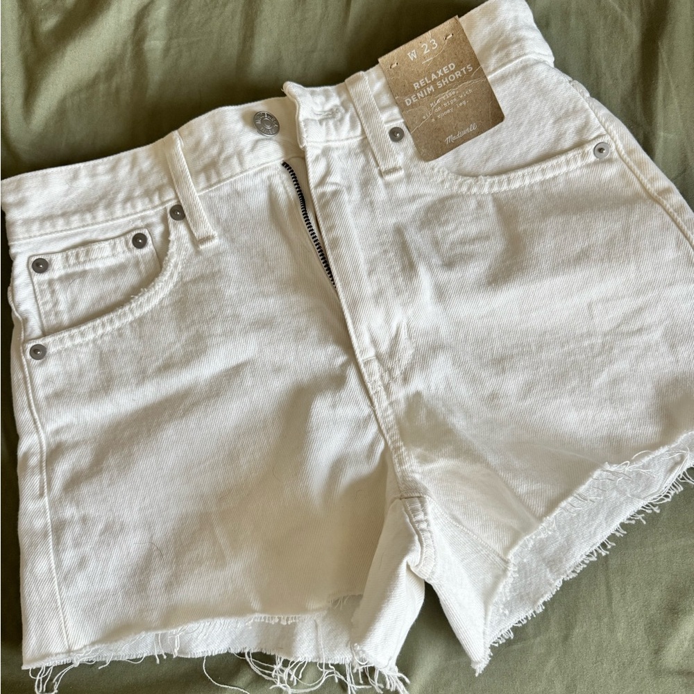 Madewell White Jean Shorts NWT